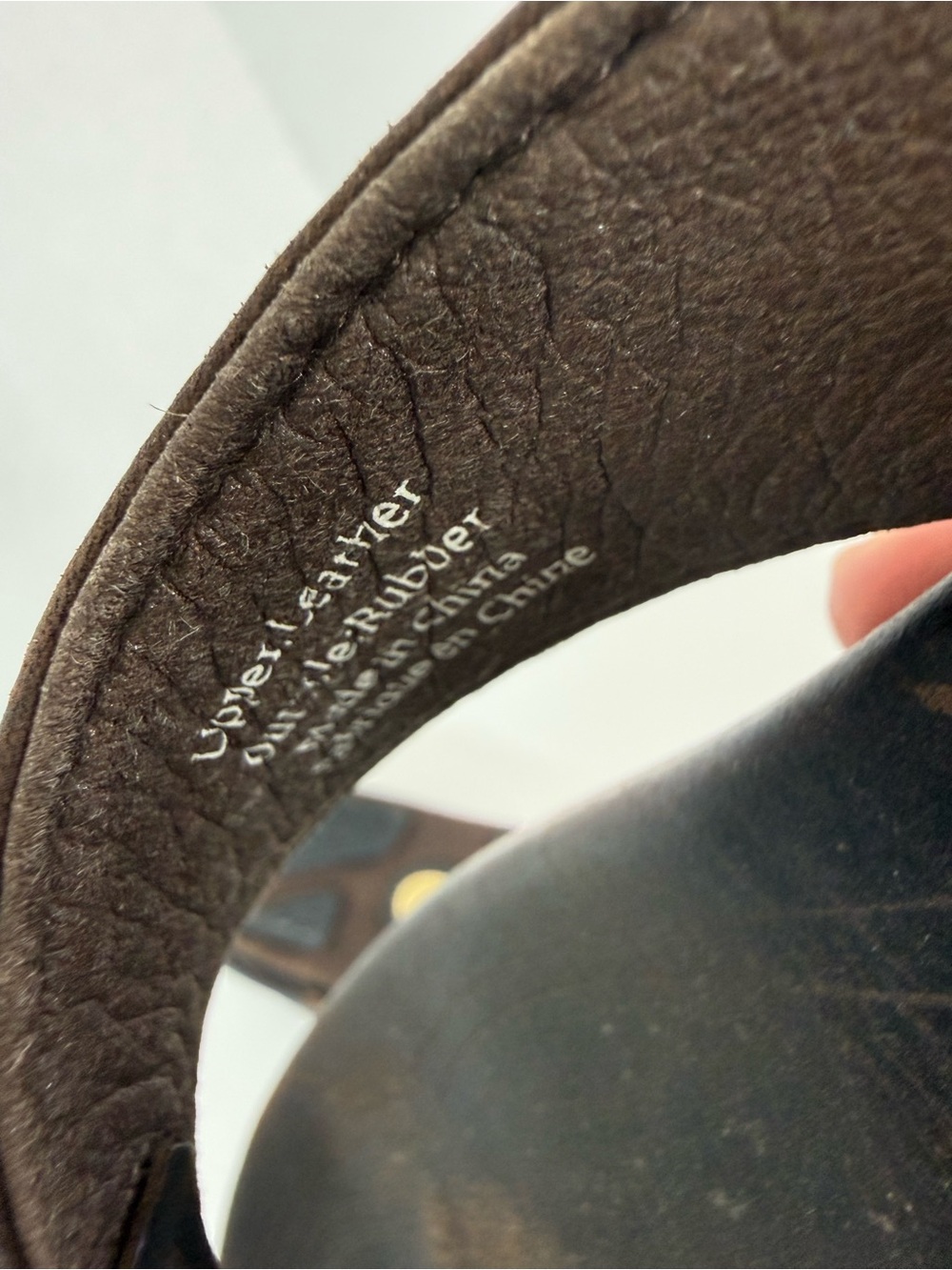 OluKai Dark Brown Leather Men’s Flip-Flops with Tan Stitching - Picture 5 of 8